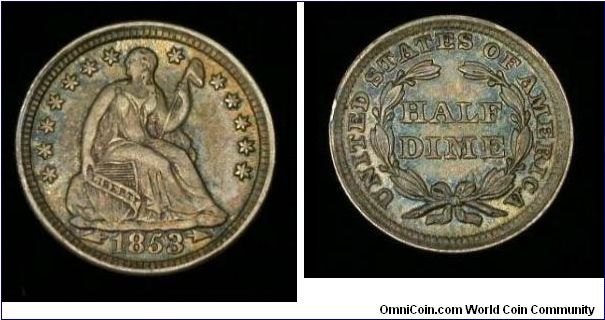 1853 Seated Half Dime