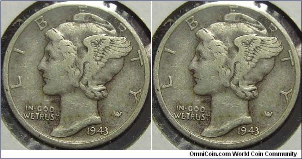 1934D  Mercury, One Dime