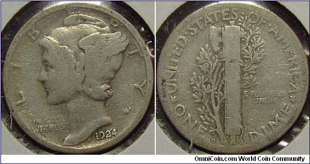 1924D Mercury, One Dime