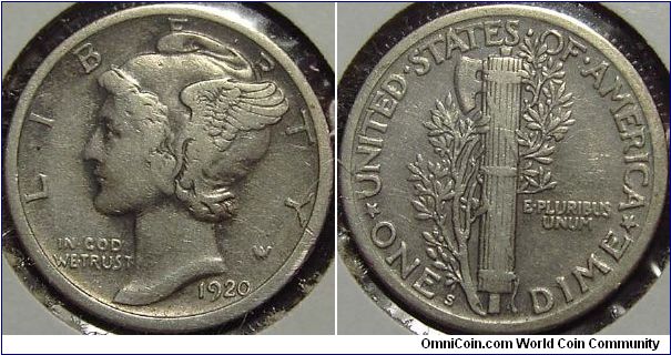 1920S Mercury, One Dime