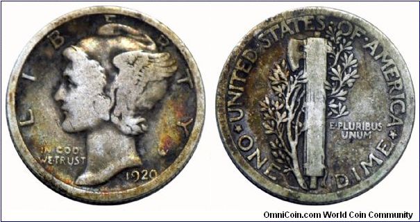 1920 Mercury, One Dime