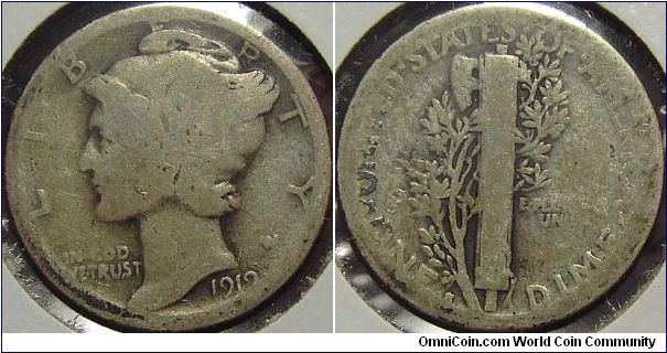 1919S Mercury, One Dime