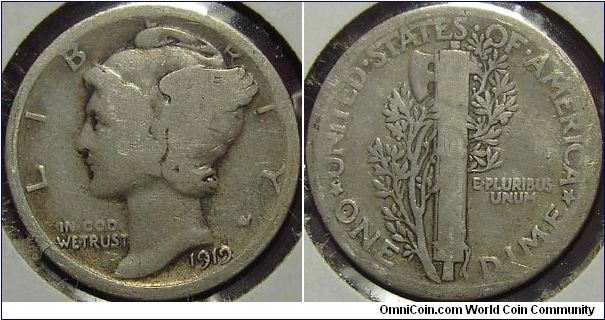 1919 Mercury, One Dime