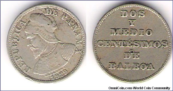 2 1/2 cents de Balboa.  I like this coin for the words indicating the value instead of numerals.  This isn't as common on 20th century coins as it is on older ones.