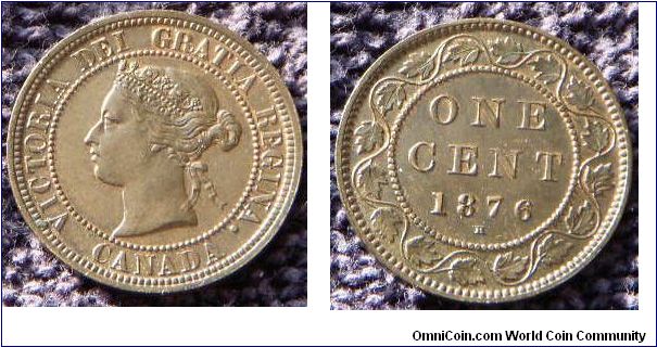 1 cent, H for Heaton mint
