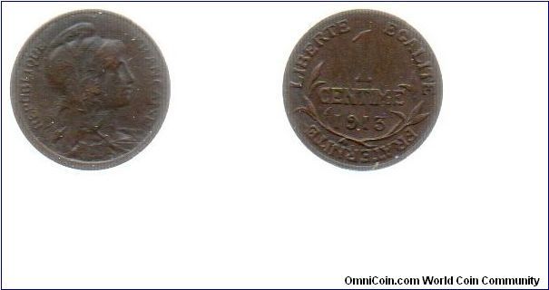 1913 1 centime