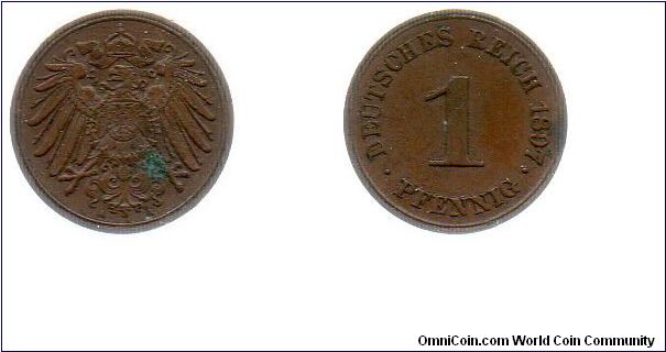1897 1 pfennig