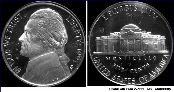 1991-S Jefferson Nickel
Prestige Proof Set