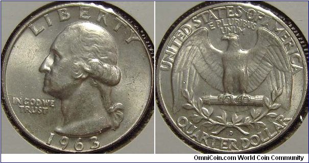 1963D Washington, Quarter Dollar