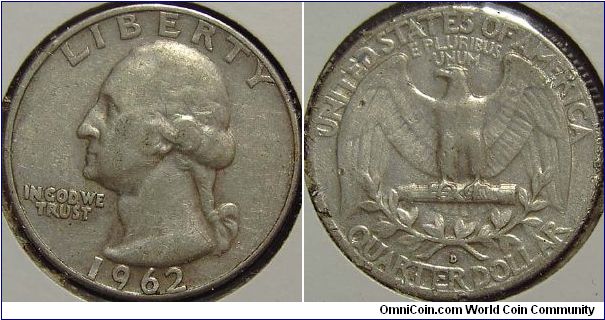 1962D Washington, Quarter Dollar