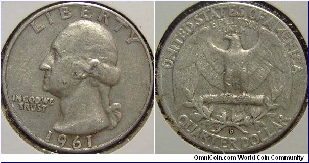 1961D Washington, Quarter Dollar