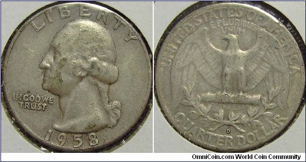 1958D Washington, Quarter Dollar