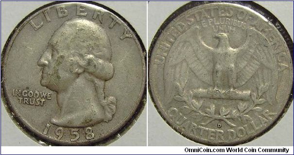 1958D Washington, Quarter Dollar