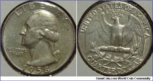 1958 Washington, Quarter Dollar