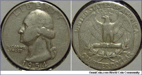 1954 Washington, Quarter Dollar