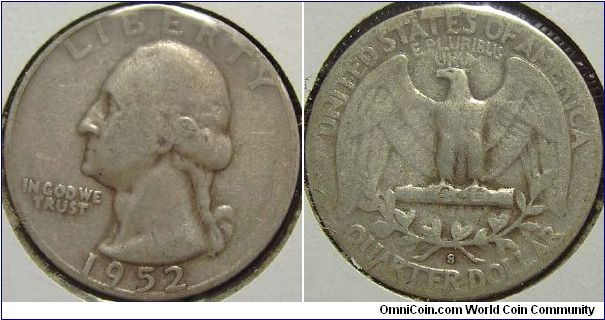 1952S Washington, Quarter Dollar