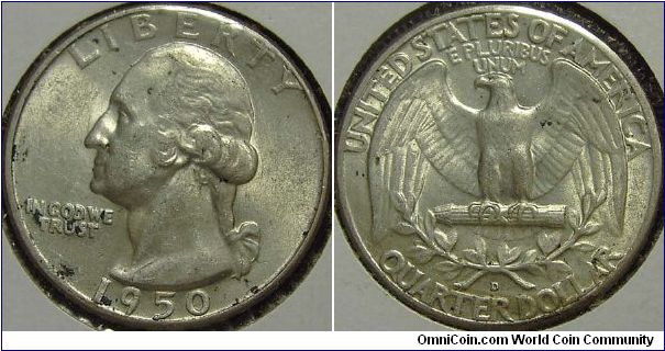 1950D Washington, Quarter Dollar