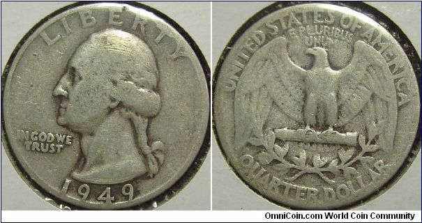 1949 Washington, Quarter Dollar
