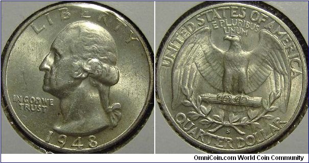 1948S Washington, Quarter Dollar