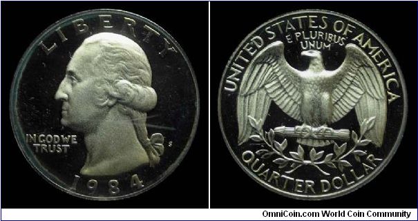 1984S Washington, Quarter Dollar, Proof