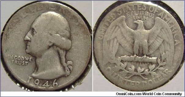 1946 Washington, Quarter Dollar