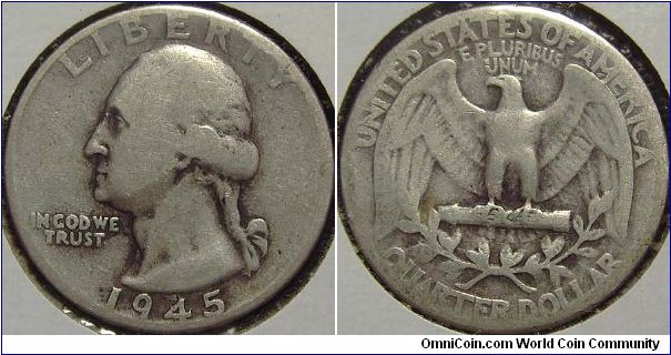 1945 Washington, Quarter Dollar