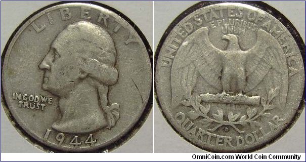 1944D Washington, Quarter Dollar
