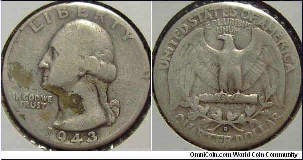 1943D Washington, Quarter Dollar