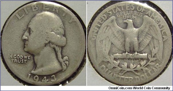 1943 Washington, Quarter Dollar