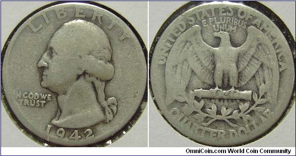 1942 Washington, Quarter Dollar
