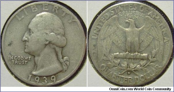 1939S Washington, Quarter Dollar