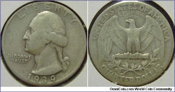 1939 Washington, Quarter Dollar