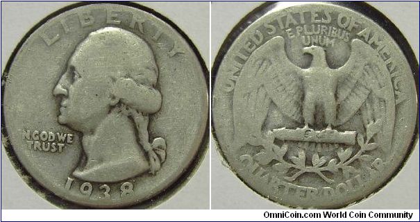 1938 Washington, Quarter Dollar