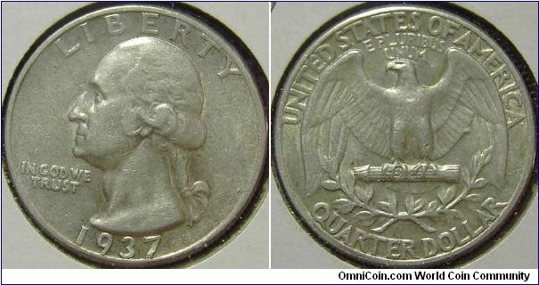 1937 Washington, Quarter Dollar