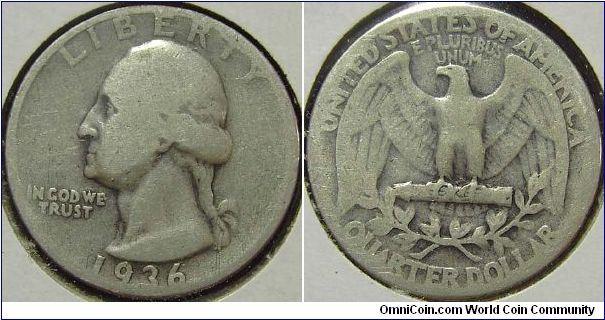 1936 Washington, Quarter Dollar