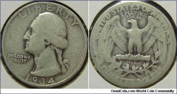 1934 Washington, Quarter Dollar