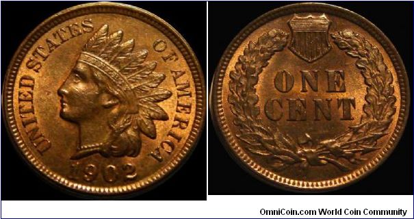 1902 Indian Head Cent
MS 64 RB