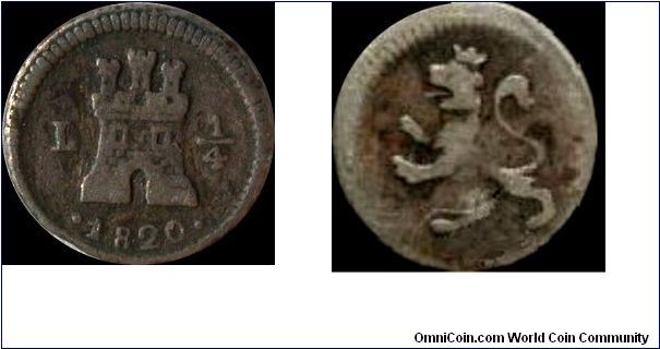 1820 1/4 Real
Lima Mint
Metal Detector Find