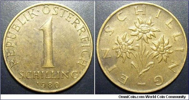 Austria 1980 1 shilling. Special thanks to RickieB!