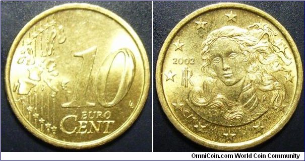 Italy 2002 10 cents. Special thanks to RickieB!
