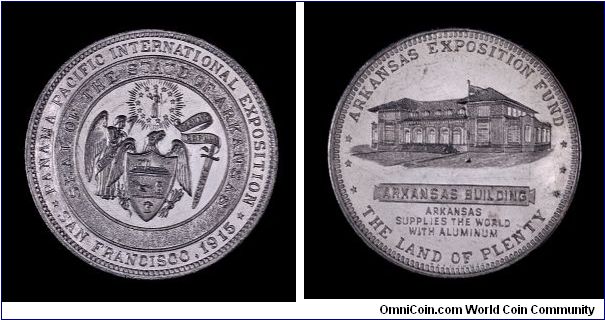 Panama Pacific International Exposition, Arkansas State Fund Dollar, Aluminum