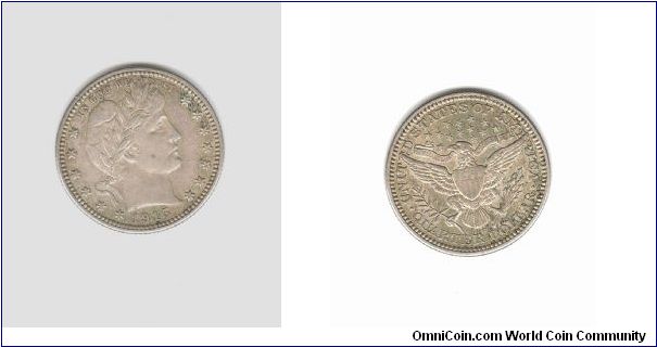 1915 Barber Quarter D Mint Mark