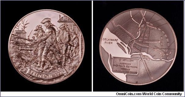 Battle of Trenton commemorative struck for the American Legion by the Franklin Mint.