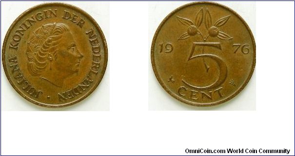 5 cents
Queen Juliana
Cockrel mint mark