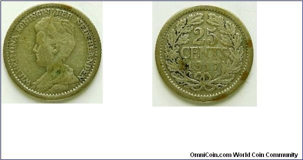 25 cents
Queen Wilhelmina
Seahorse mint mark