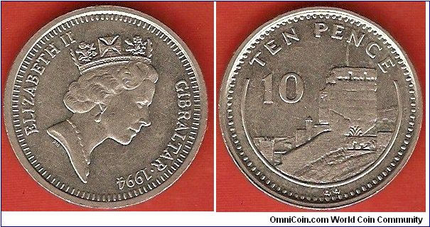 10 pence
small size
Moorish castle
Elizabeth II by Raphael Makhlouf
copper-nickel