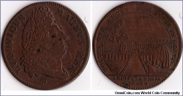 copper jeton issued for the `Batimens du Roi', 1695