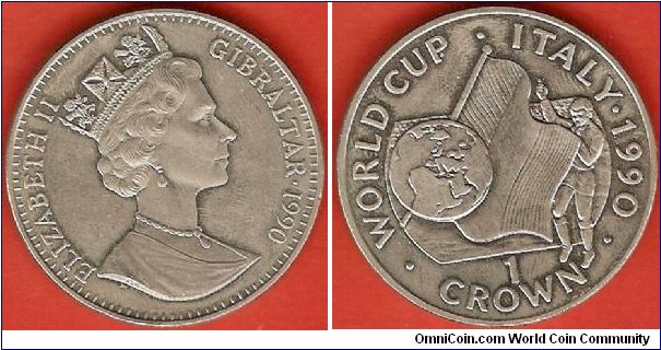 1 crown
World Cup Soccer - Italy 1990
Elizabeth II
copper-nickel