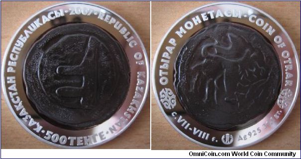 500 Tenge - Coin of Otrar - 31.1 g Ag .925 Proof - mintage 4,000