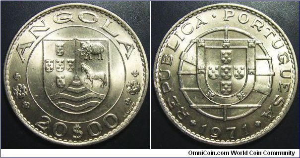 Angola 1971 20 escudos. In nice UNC condition! Special thanks to Jose!